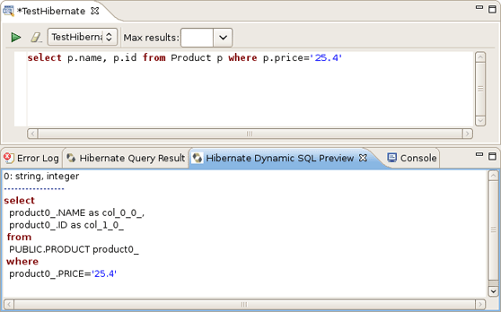 Hibernate Dynamic Query Translator View