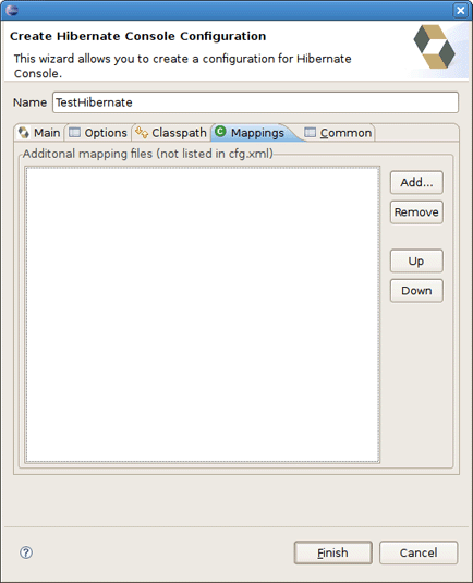 Specifying additional Mappings in Hibernate Console Configuration
