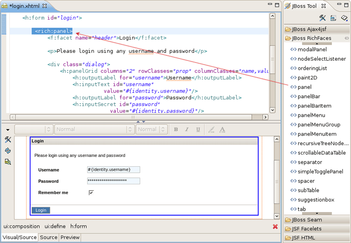 Inserting Tag From the Palette