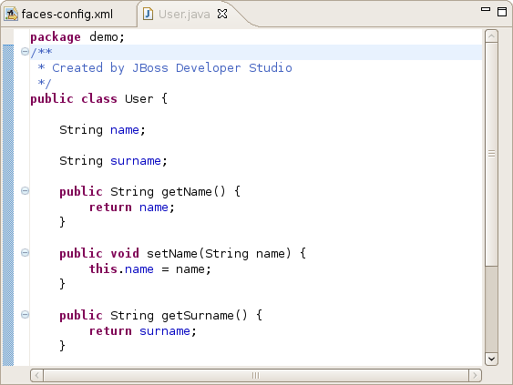NameBean Java Class