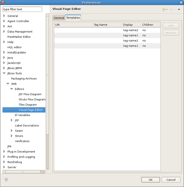 Visual Page Editor Templates