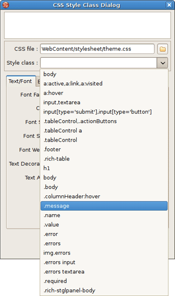 Style Class Selection