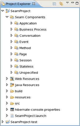 Seam Components in Project Explorer