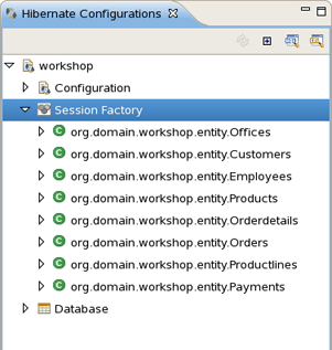 Hibernate Configurations View