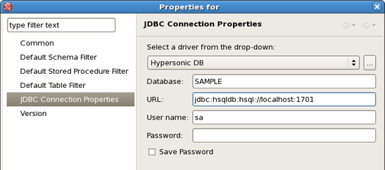 JDBC Connection Properties