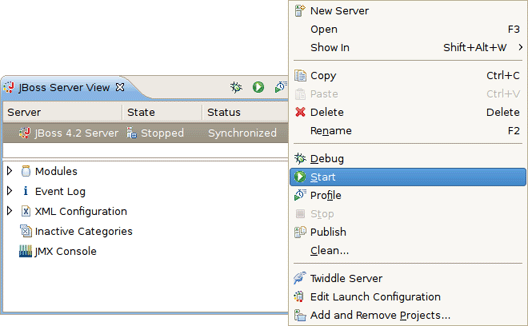 Start JBoss Server