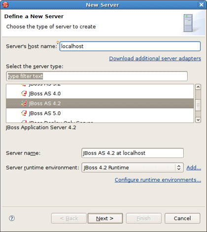 Selecting Server Type