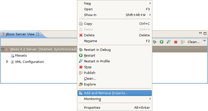 Add and Remove Projects From the Context Menu.