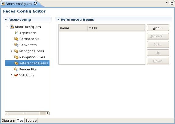 Referenced Beans in Faces Config Editor