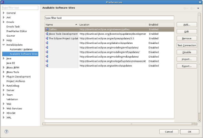 Available Software Sites