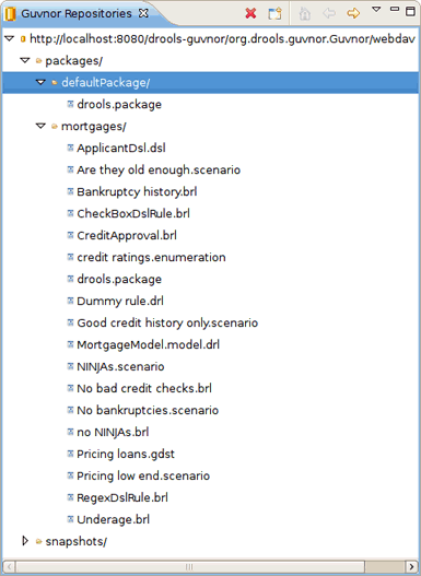 Guvnor Repositories View