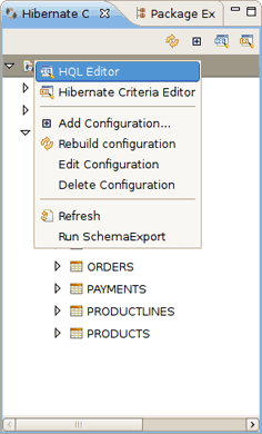 Opening HQL Editor