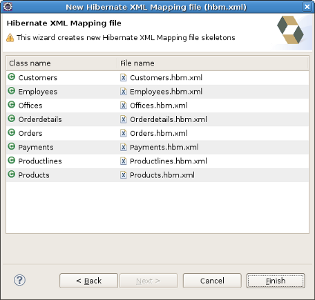 Mappings to be generated