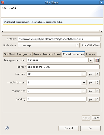 Edited Properties