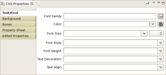 Text/Font tab