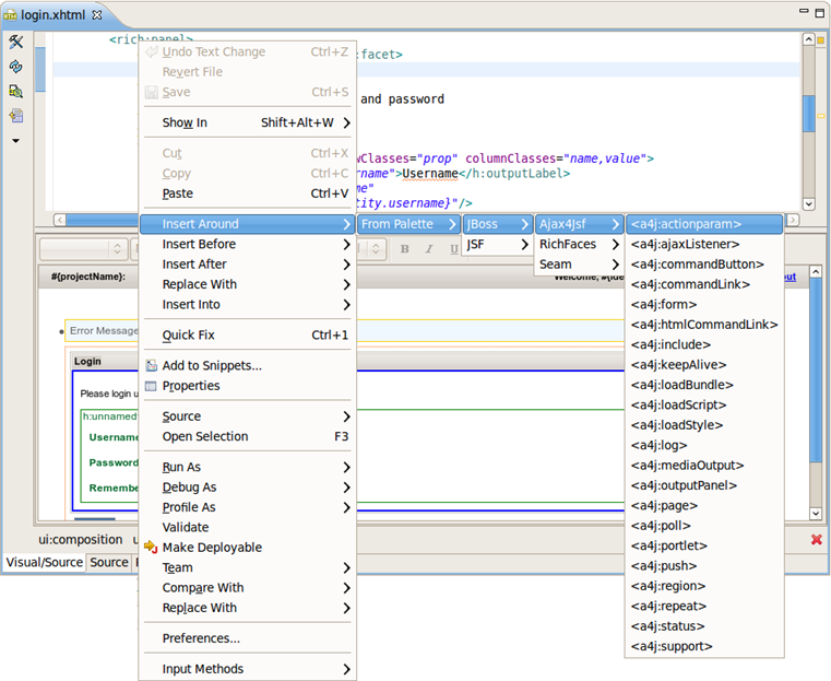 Inserting a tag into the Source part