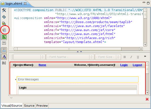 Visual Page Editor Before Layout Changing