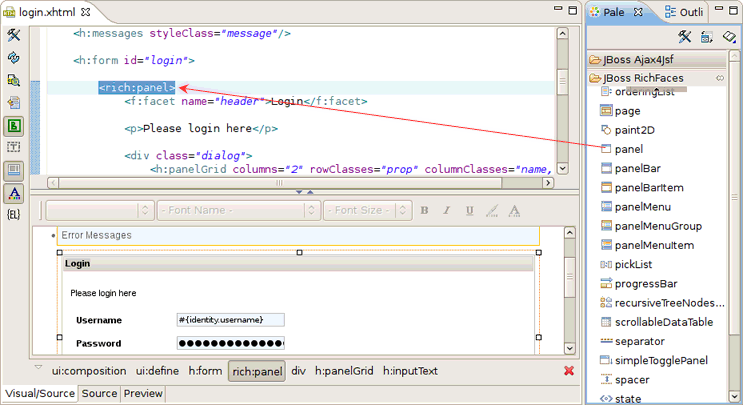 Inserting Tag From the Palette