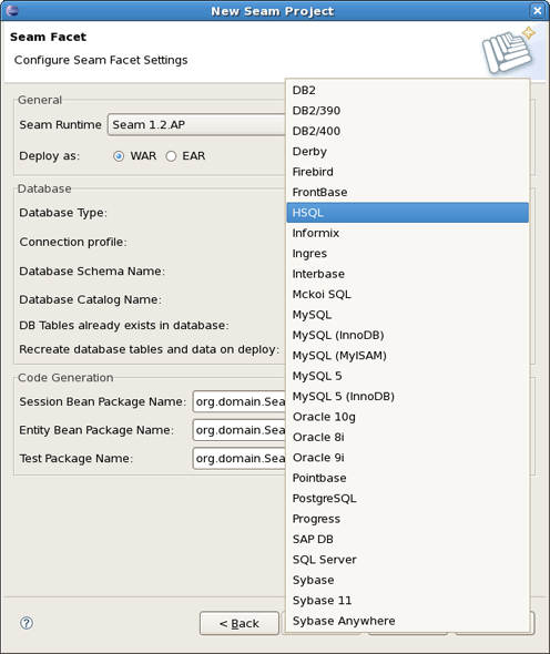 Database Type Selecting