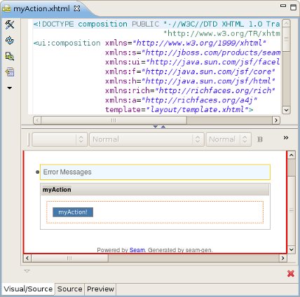 Open Seam Action with Editor