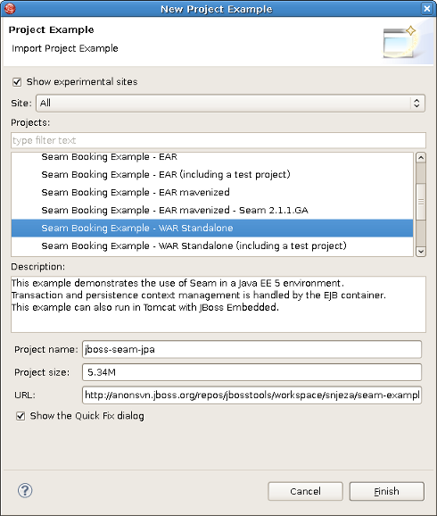 Selecting a Project Example