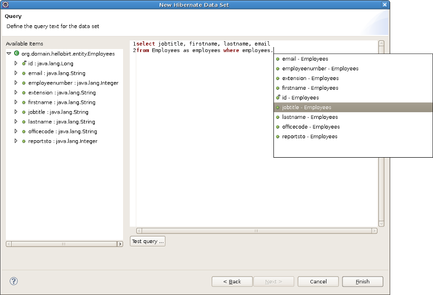 Composing query for Data Set