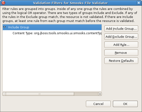 Smooks Configuration File Validator Settings
