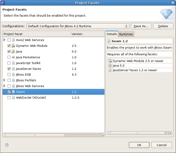 Project Facets Wizard