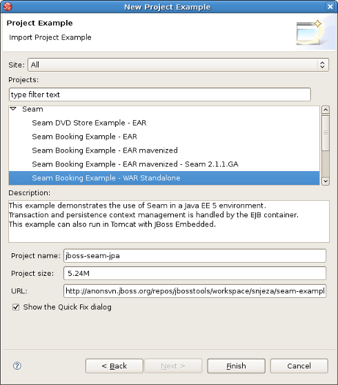 Selecting a Project Example