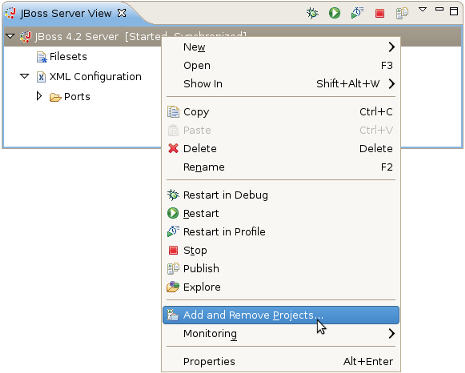 Add and Remove Projects From the Context Menu.
