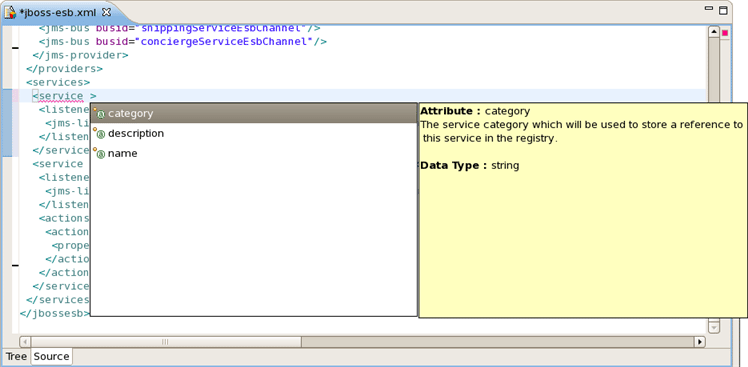 Content Assist for attributes: