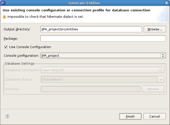 Generate Entities Wizard