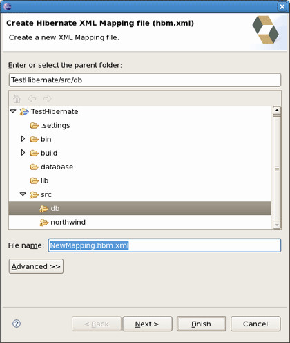 Hibernate XML Mapping File Wizard