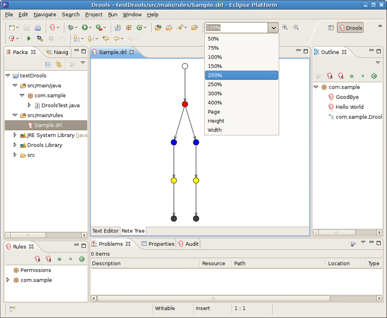 Rule Flow graphical editor