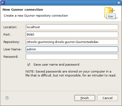 Guvnor connection wizard