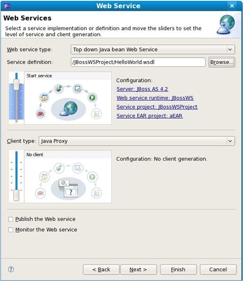 Example of a Web Services wizard