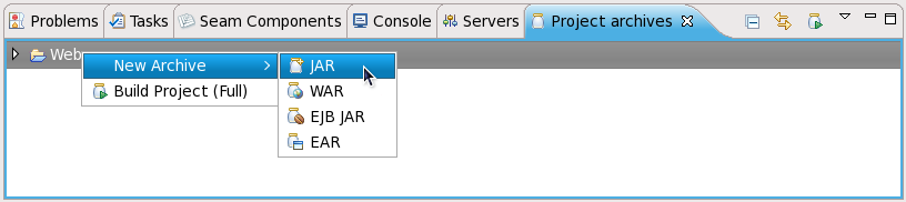 Project archives can be managed with the Archive Tools.