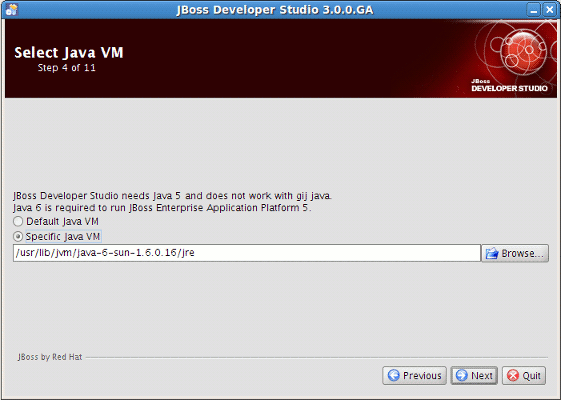 Select Java VM