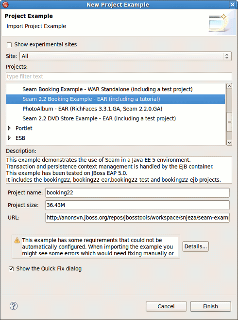 Prompt about Project Example Requirements