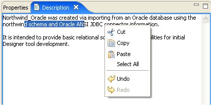 Description View Context Menu