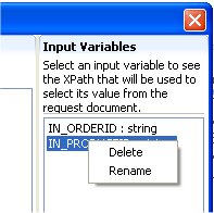 Input Variable Context Menu