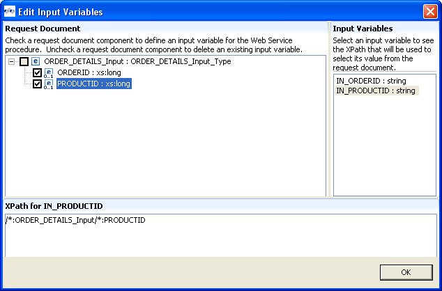 Edit Input Variables Dialog