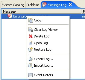 Message Log View Context Menu