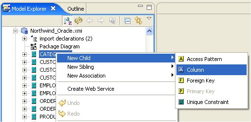 New Child Action In Model Explorer