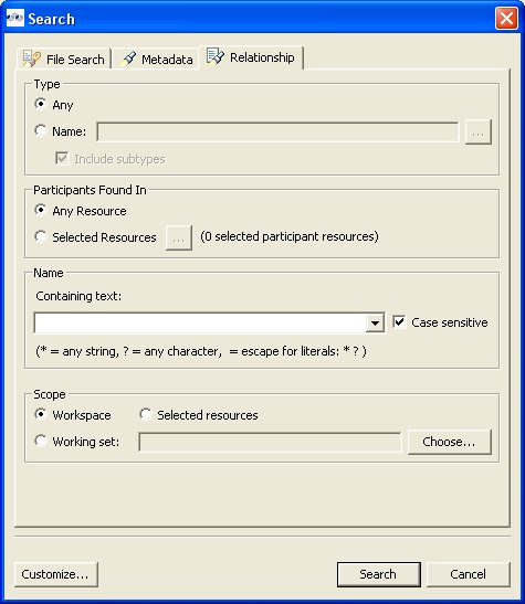 Relationship Search Dialog
