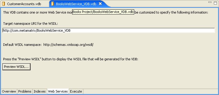 VDB Editor Web Services Panel