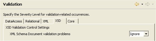 XSD Schema Model Validation Preferences Panel
