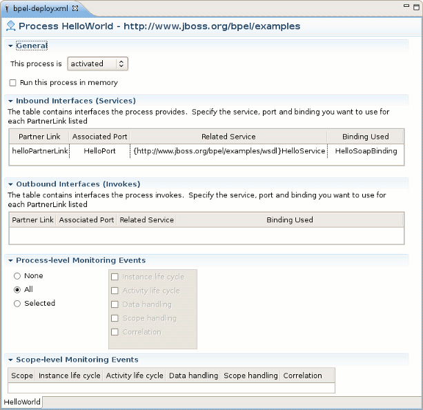 ODE Deployment Descriptor Editor
