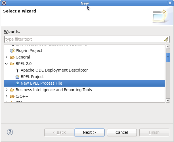 New BPEL Process File