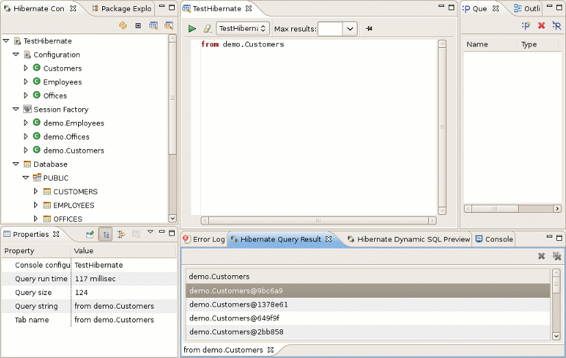 Hibernate Console Perspective